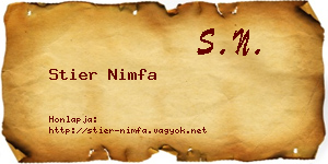Stier Nimfa névjegykártya